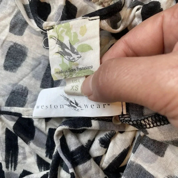 Anthropologie Weston Wear Made In San Francisco Button Paint Brush Top Lady XS - Picture 3 of 6